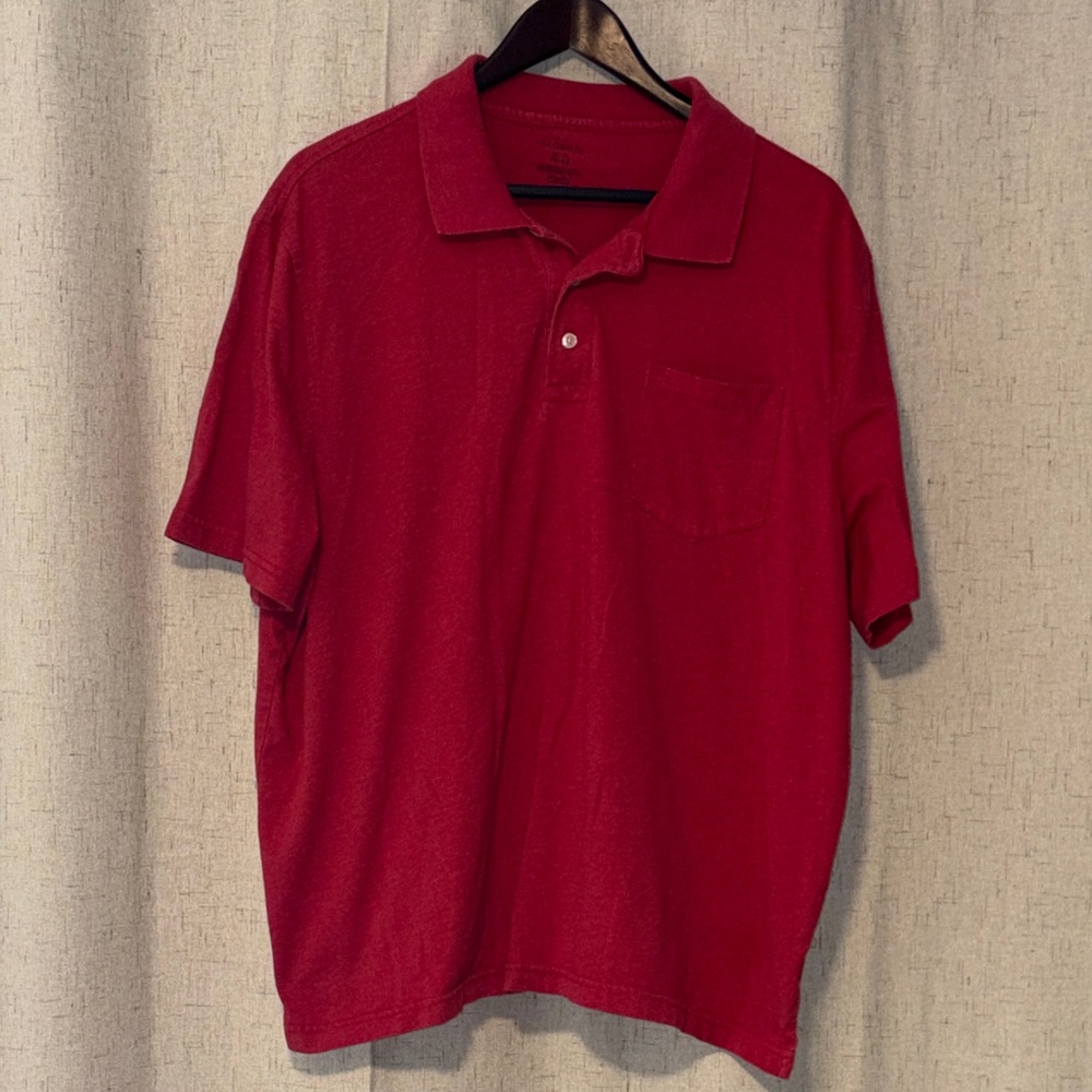 George Men's Red Short-Sleeve Polo with Chest Pocket